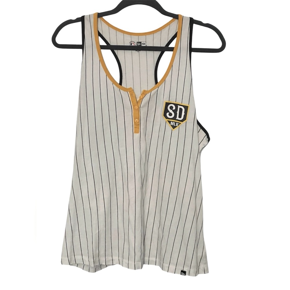 Genuine Merchandise New Era Women's Padres Tank Top - White and Gold